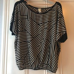 Francesca Black and Tan blouse